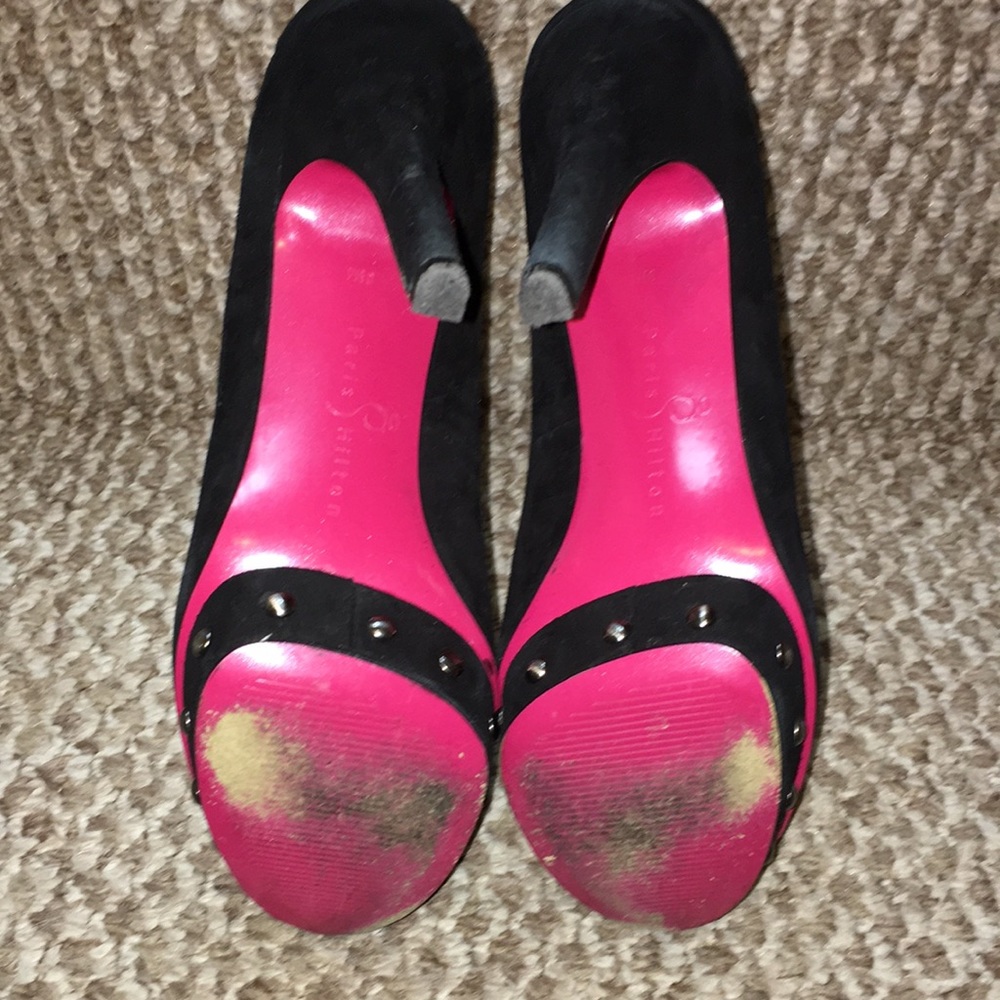 Paris Hilton Red Bottom real sueded NWT platform pumps - Picture 5 of 5